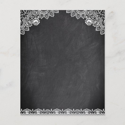 Papier Chalkboard Sunflowers Budget Faire-part de mariage (Dos)