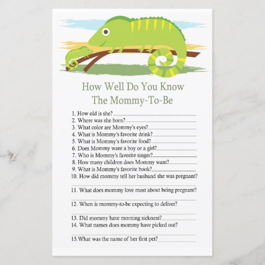 Papier Chameleon Comme vous connaissez bien le jeu de bab (Devant)