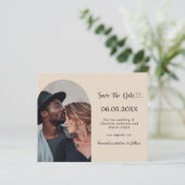 Papier Champagne arch photo wedding Save the Date card (Debout devant)
