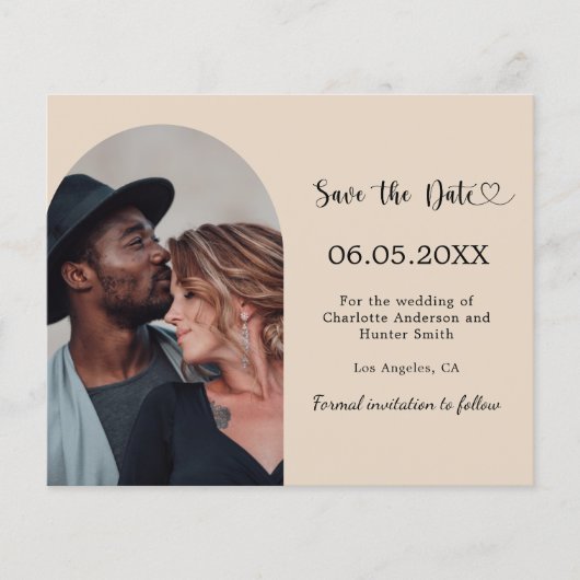 Papier Champagne arch photo wedding Save the Date card (Devant)