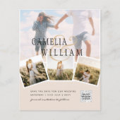 Papier Champagne Blush PHOTO Save the Date QRcode Site we (Devant)