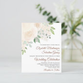 Papier Champagne Blush Roses Boho BUDGET Mariage Inviter (Debout devant)