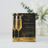 Papier Champagne Brunch Bridal Shower Invitation Budget (Debout devant)