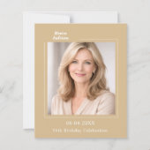 Papier Champagne gold photo birthday invitation (Devant)