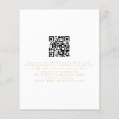 PAPIER Champagne Goud Script QR Code Bruiloft Flyer (Achterkant)
