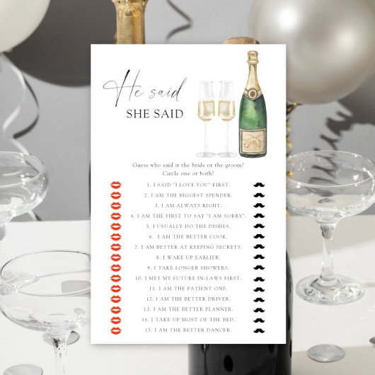 Papier champagne - Il a dit qu'elle a dit douche nuptiale