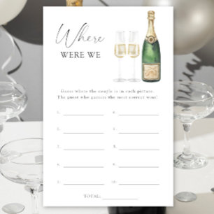 Papier Champagne - Où en étions-nous jeu de baby shower p