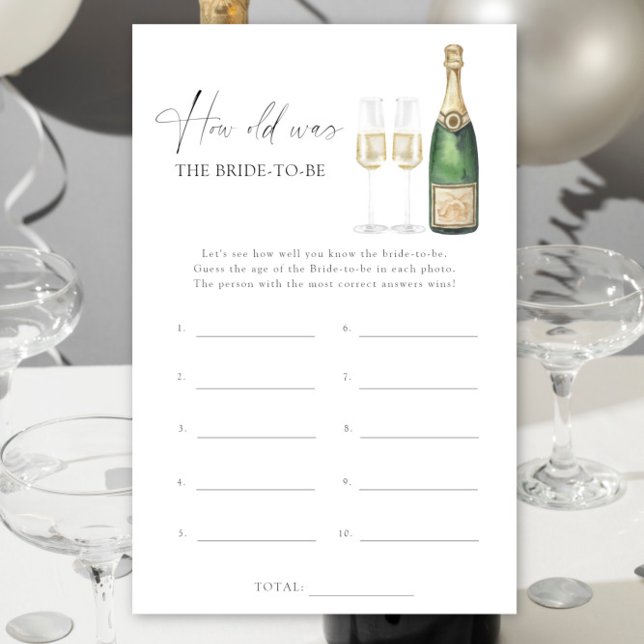 Papier Champagne - Quel âge avait la mariée à jouer (Créateur téléchargé)