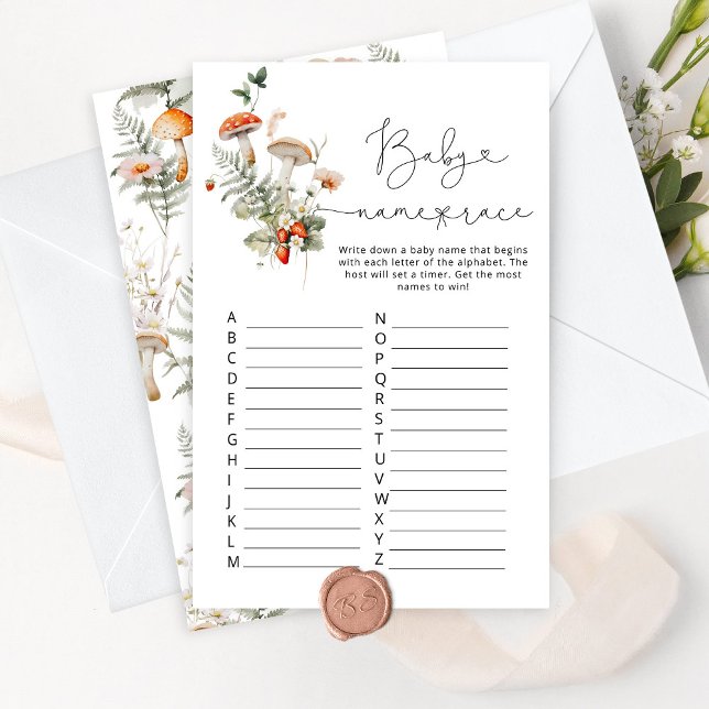 Papier Champignon d'automne nom de race jeu de baby showe (Créateur téléchargé)