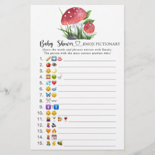 Papier champignon émoticônes jeu de baby shower