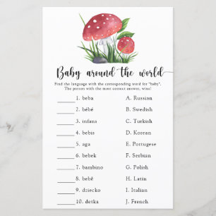 Papier Champignons Baby autour du monde jeu
