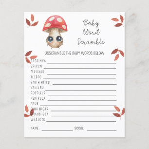 Papier Champignons - Bébé Mot Scramble   Jeu Baby shower