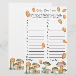 Papier Champignons d'aquarelle - Baby shower Article Jeu