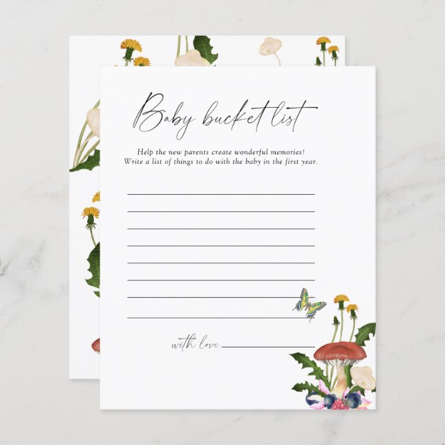 Papier champignons de la forêt d'automne - Baby bucket li (Devant / Derrière)