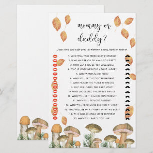 Papier Champignons - jeu de baby shower maman ou papa
