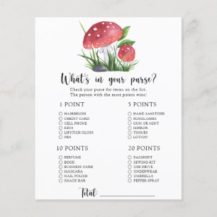 Papier Champignons Que contient votre sac jeu de baby sho