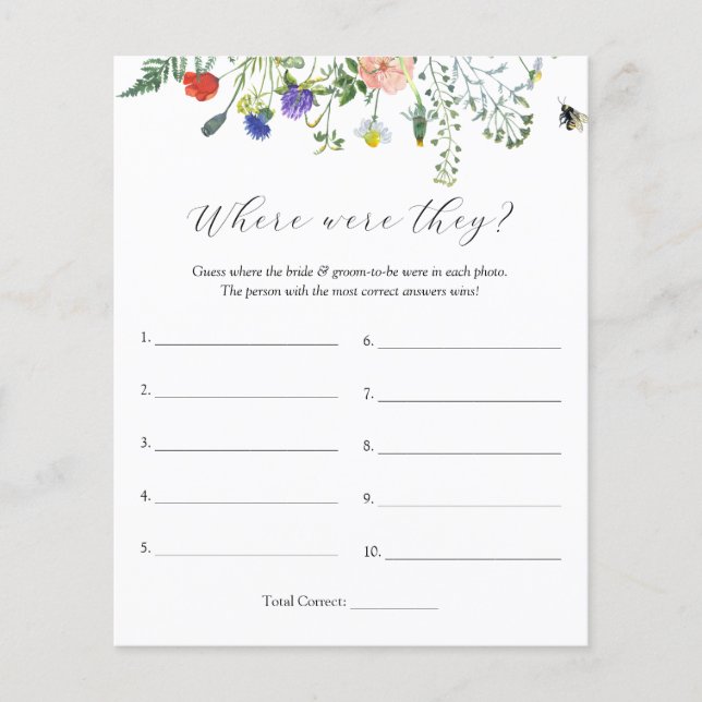 Papier Champs fleurs sauvages et abeilles où étaient-ils  (Devant)