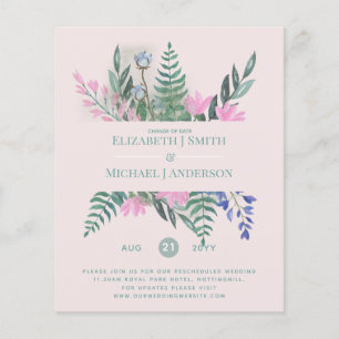 Papier Changement de date Plans Report Fleur sauvage Chic