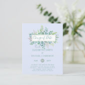 Papier Changement de plan Date Greenery Eucalyptus Event (Debout devant)