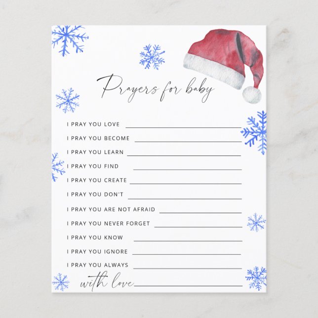 Papier Chapeau de Père Noël - prières pour bébé (Devant)