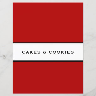 Papier Chapitre de recette Cakes Cookies Noir rouge e