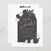 Papier Charcoal Grey Rose Roses Mariage ENREGISTRER LA DA (Devant / Derrière)