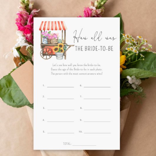 Papier Chariot de fleurs - Quel âge avait la mariée à êtr