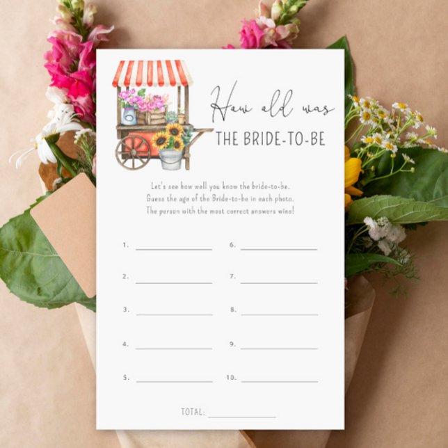 Papier Chariot de fleurs - Quel âge avait la mariée à êtr (Créateur téléchargé)