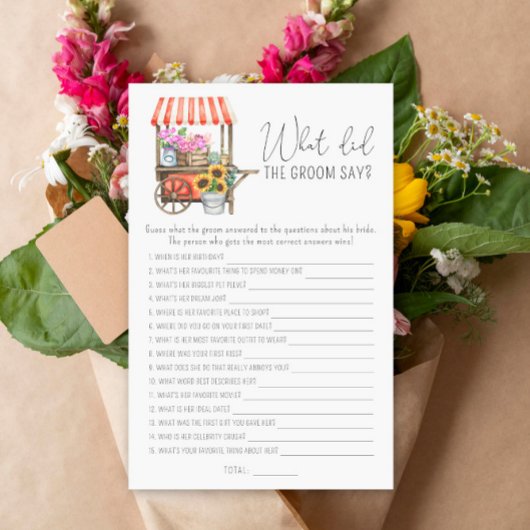 Papier Chariot de fleurs - Qu'est-ce que le marié a dit j