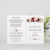 Papier Charm Bourgogne Red Marsala Floral Wedding Program (Debout devant)