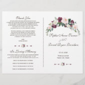 Papier Charm Burgundy Blush Ivory Floral Wedding Programm (Devant)