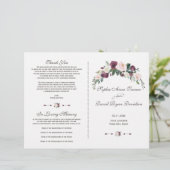 Papier Charm Burgundy Blush Ivory Floral Wedding Programm (Debout devant)