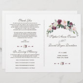 Papier Charm Burgundy Blush Ivory Floral Wedding Programm (Devant / Derrière)