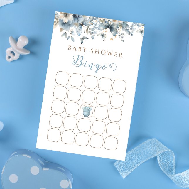 Papier Charmant Baby shower Bingo de vêtements Bébé Bleu  (Créateur téléchargé)
