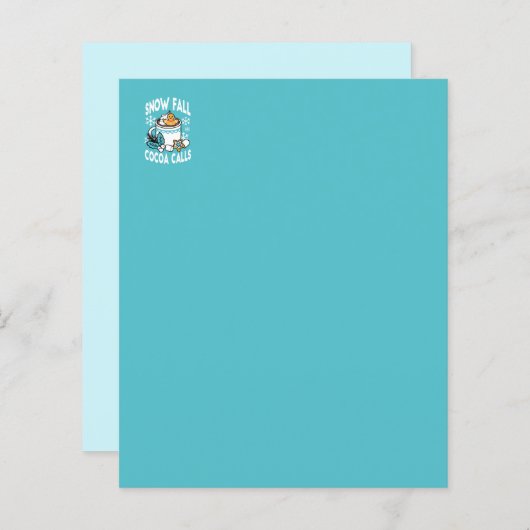 Papier Charme d'hiver et cacao chaud - Appels de cacao d' (Devant / Derrière)