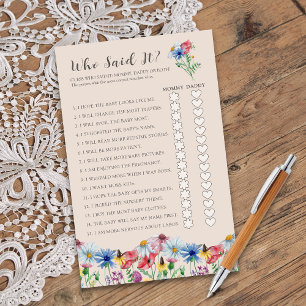 Papier Charme fleur sauvage Qui A Dit Qu'Il Douche Jeu