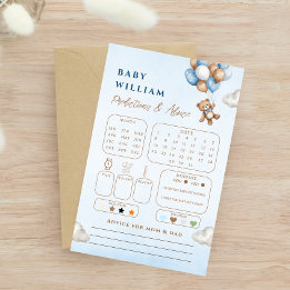 Papier Charming Blue Bear Prédictions Conseils Douche