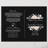 Papier Charming Blush White Floral Black Wedding Programm (Devant)