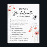 Papier Chasse au bachelorette personnalisée<br><div class="desc">Faites de votre fête de bachelorette une expérience inoubliable grâce à cette chasse au trésor Bachelorette personnalisée ! Ce jeu de selfie éditable et amusant est parfait pour une nuit de plaisir, car il comprend un mélange de tâches hilarantes, un jeu photo et des éléments de chasse au trésor pour...</div>