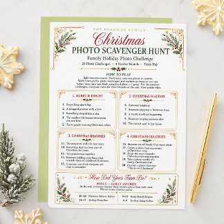 Papier Chasse au trésor photo de Noël jeu de famille
