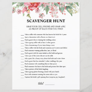 Papier Chasse au trésor rose pour enterrement de vie de j