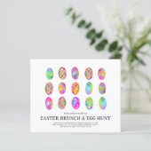 Papier Chasse aux œufs de brunch de Pâques Œufs aquarelle (Debout devant)