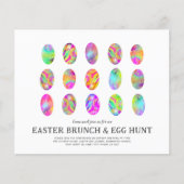 Papier Chasse aux œufs de brunch de Pâques Œufs aquarelle (Devant)