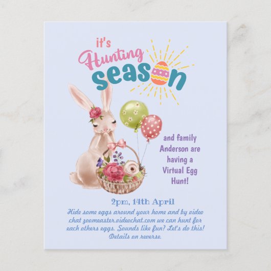 Papier Chasse aux œufs de Pâques virtuelle ! Invitations (Devant)