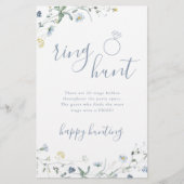 Papier Chasse Fleur sauvage rose anneau boho jeu de douch (Devant)