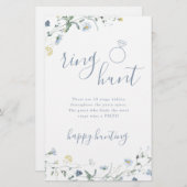 Papier Chasse Fleur sauvage rose anneau boho jeu de douch (Devant / Derrière)