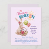 Papier Chasse virtuelle aux oeufs de Pâques ! Invitations (Devant / Derrière)