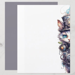 Papier Chat 1 Kitten et chapeau supérieur aquarelle