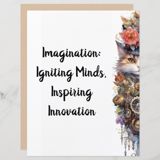 Papier Chat 6 Kitten et chapeau supérieur aquarelle (Devant / Derrière)