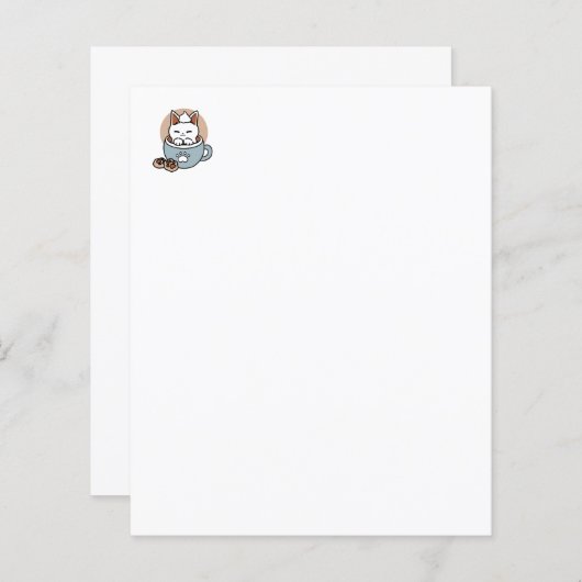 Papier Chat adorable en Mug Conception de vacances - Chat (Devant / Derrière)